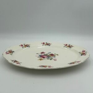 Canonsburg Pottery Hallmark of Quality Floral Oval Serving Platter 13.5 Inch